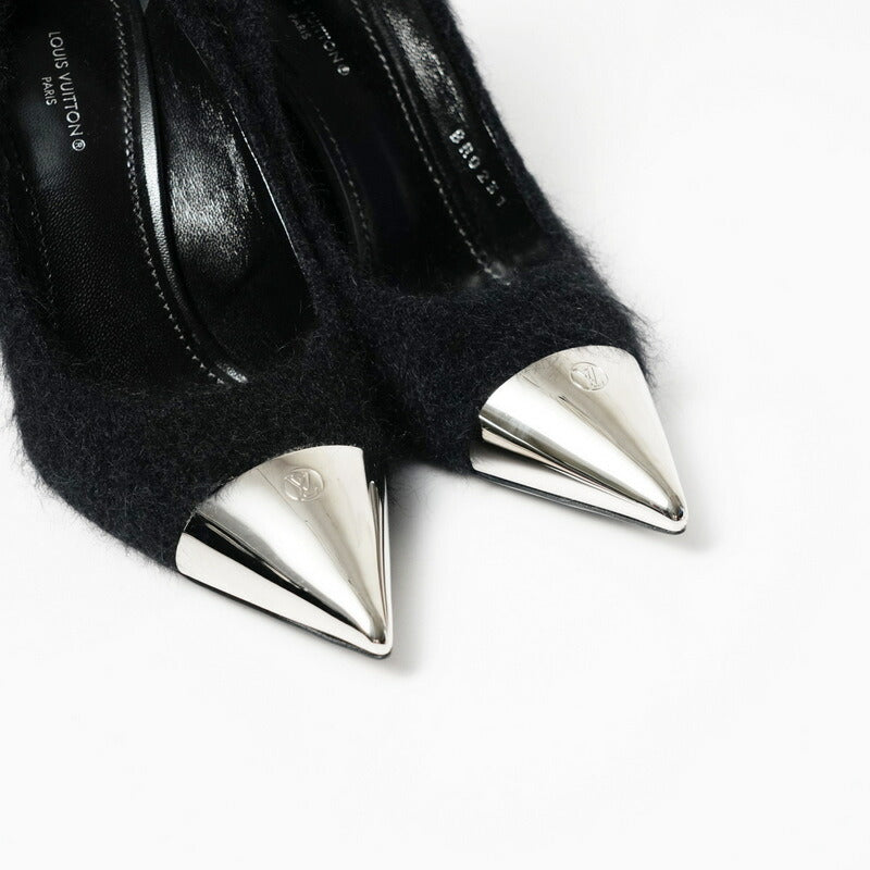 LOUIS VUITTON pumps 1A93L4 mohair Black / Silver Women 37.5