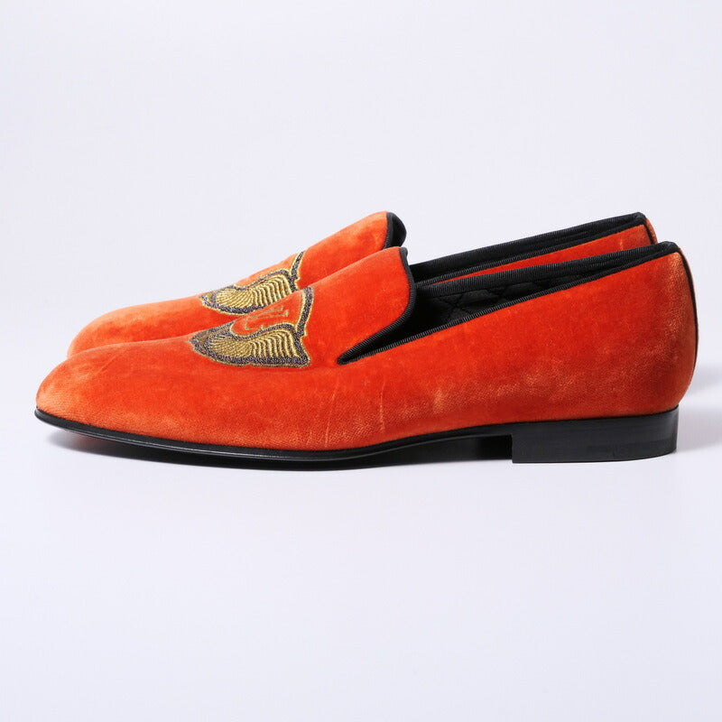 LOUIS VUITTON Slip-on Velor Orange mens 6.5