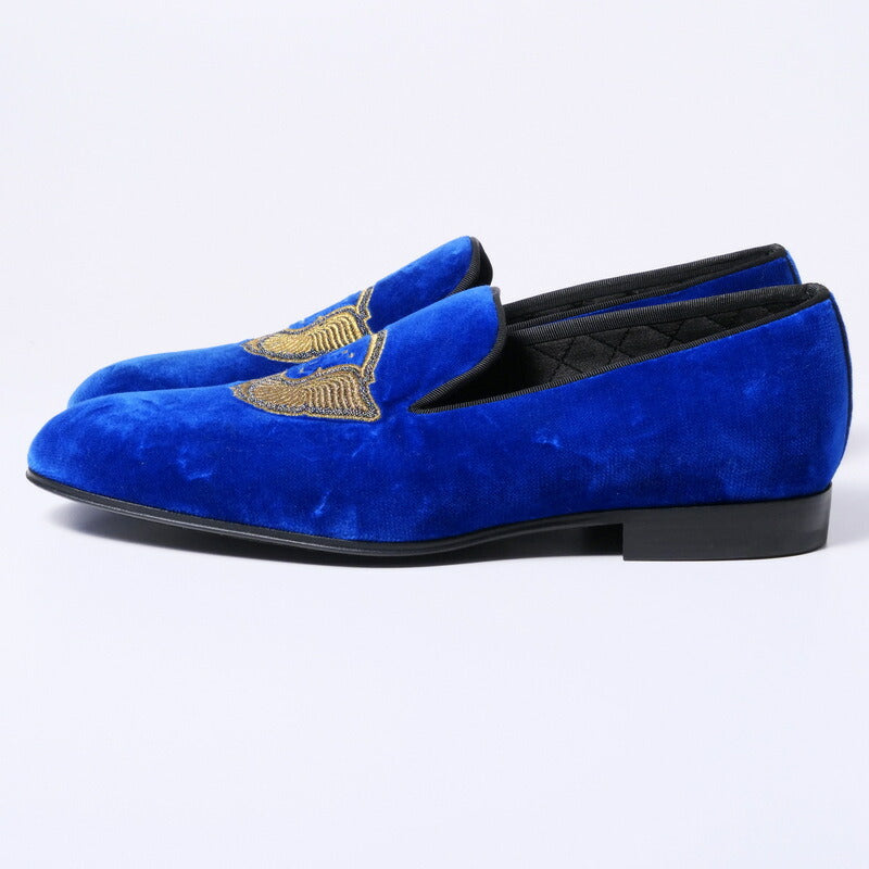 LOUIS VUITTON Slip-on Velor blue mens 7