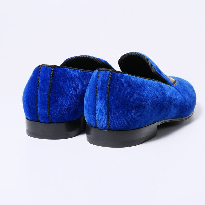 LOUIS VUITTON Slip-on Velor blue mens 7