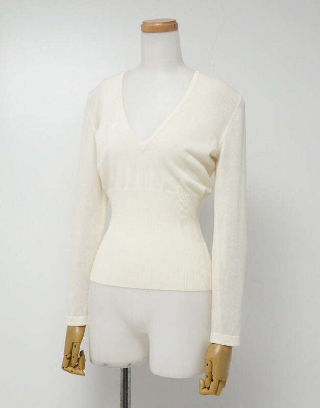 HERMES knit cotton 100% Ivory Women 38