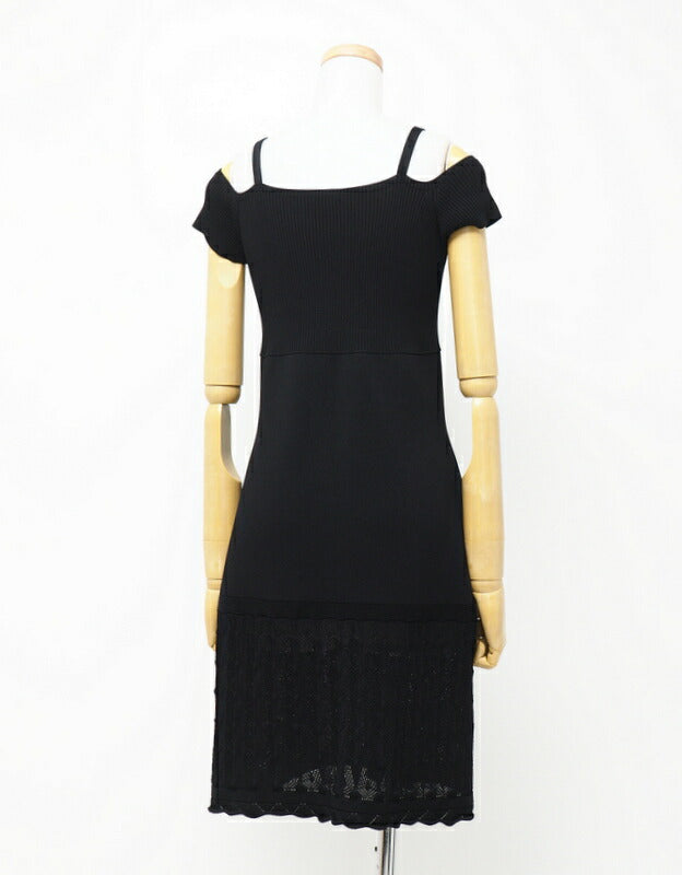 CHANEL knit P32692K00779 80% rayon, 20% nylon black Women 42