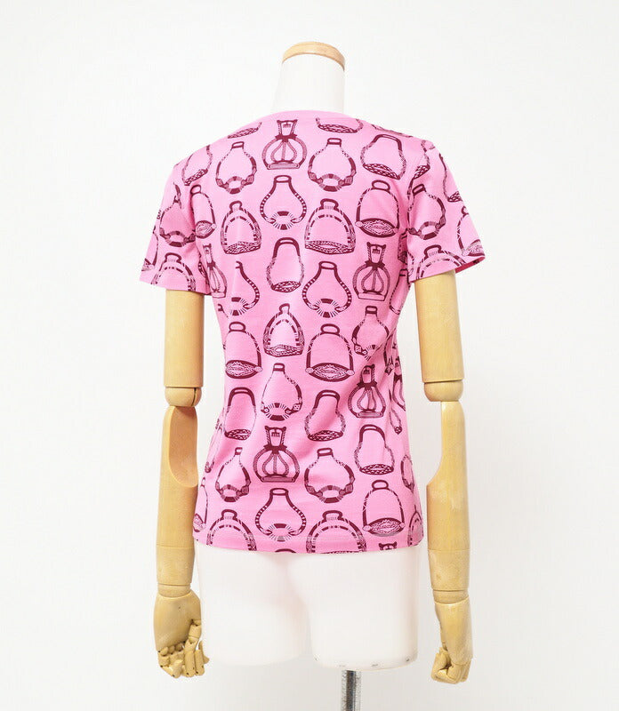 HERMES Cut 36-7705 cotton, cotton Pink / Brown Women 34