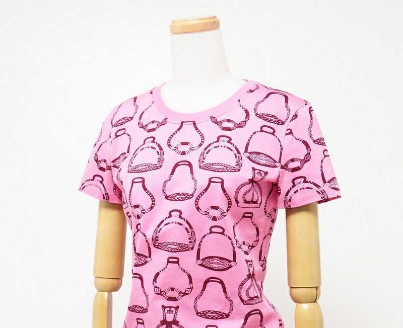 HERMES Cut 36-7705 cotton, cotton Pink / Brown Women 34