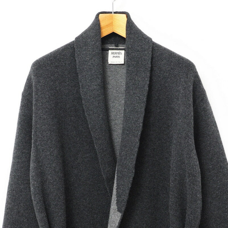 HERMES cardigan cashmere gray Women 44