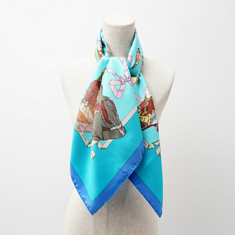 HERMES scarf silk Blue type Women
