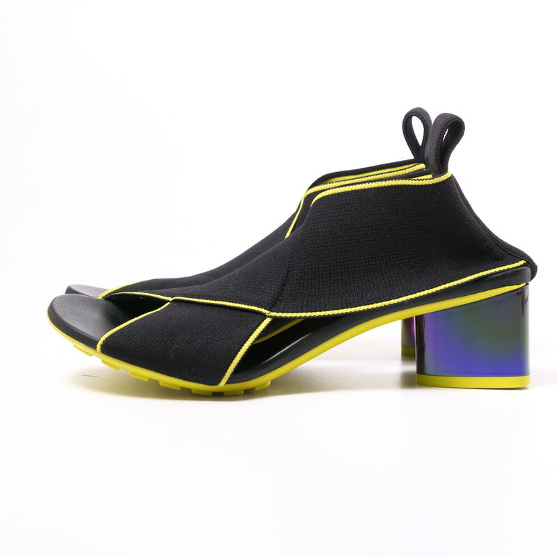 BOTTEGAVENETA Sandals Elastic Fabric/Leather Black / yellow Women 36