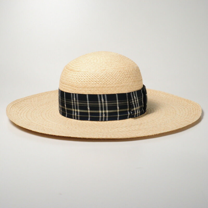 HERMES hat 2962 Material Type: Straw Natural / Navy ANOUK Anouk Women 58