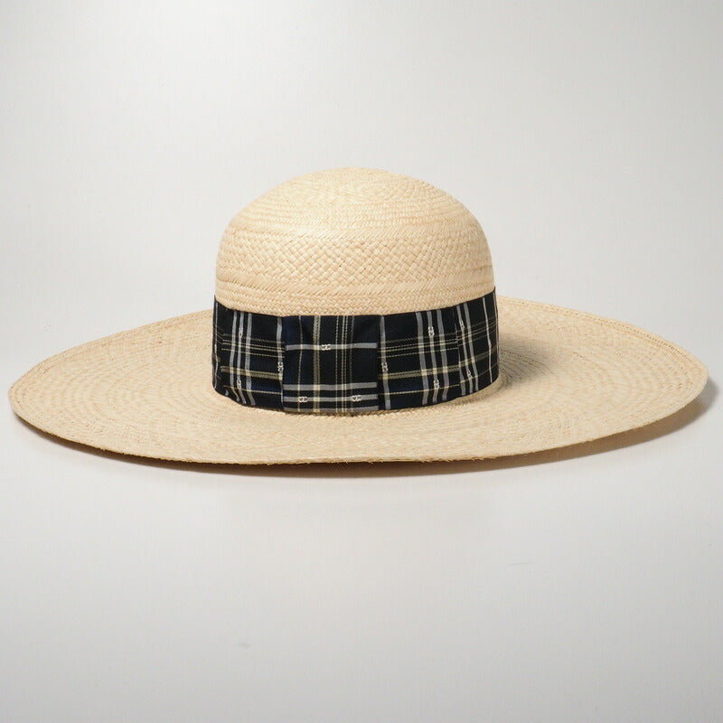 HERMES hat 2962 Material Type: Straw Natural / Navy ANOUK Anouk Women 58