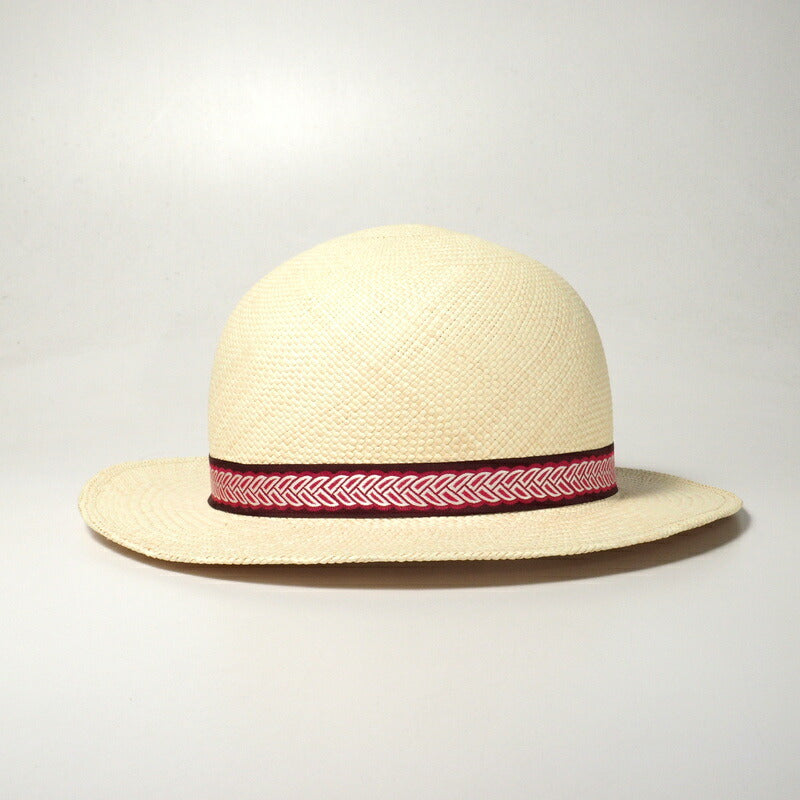 HERMES hat 2932 Material Type: Straw Light beige/Bordeaux Greta Women 58