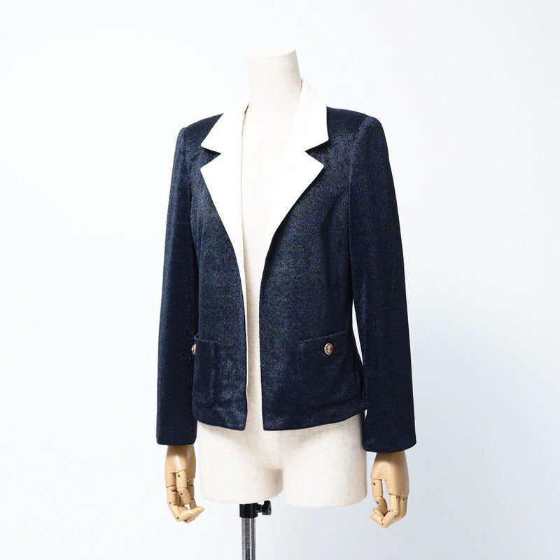 CHANEL tailored jacket P37205W04417 Nylon Navy Women 34