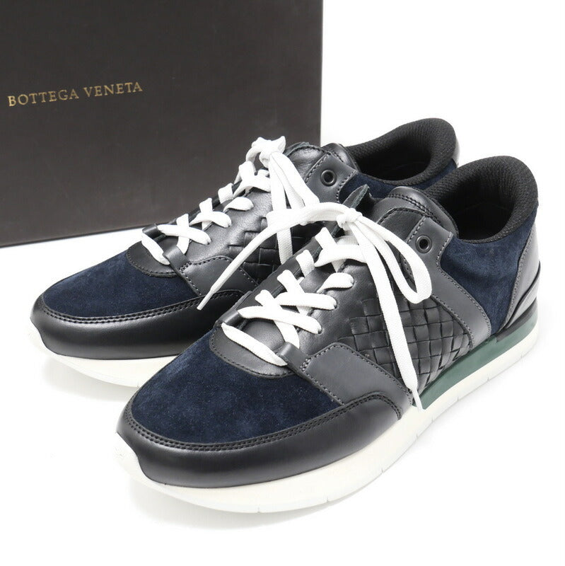BOTTEGAVENETA sneakers 392223 VT047 8298 leather Navy, Black, Green mens 42