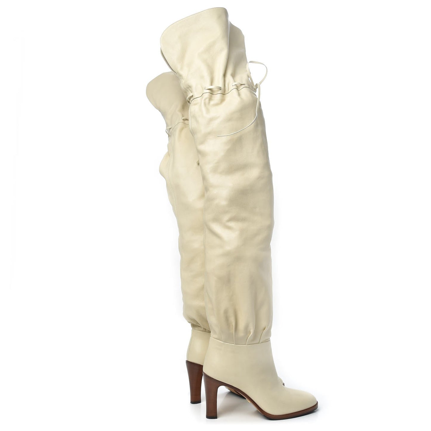 GUCCI DEAUVILLE CALFSKIN CINCHED OVER THE KNEE BOOTS