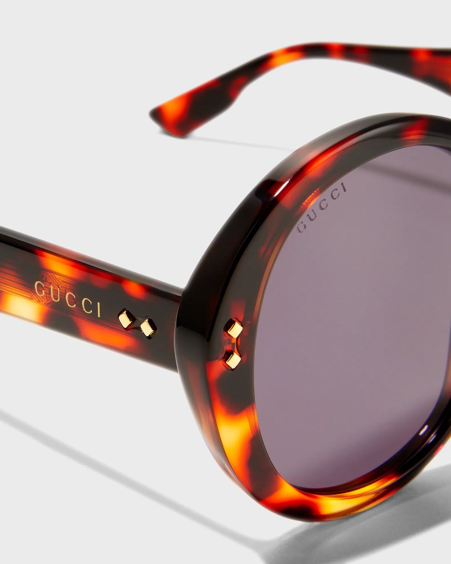 GUCCI OVERSIZED ROUND TORTOISESHELL SUNGLASSES