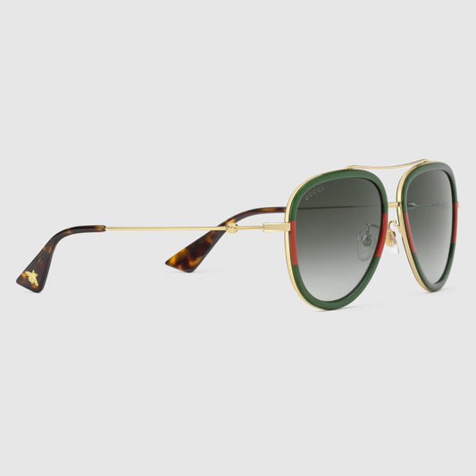 GUCCI ACETATE WEB AVIATOR SUNGLASSES