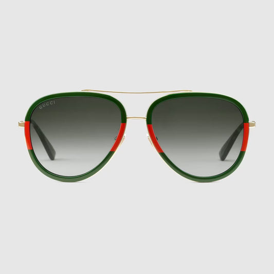GUCCI ACETATE WEB AVIATOR SUNGLASSES