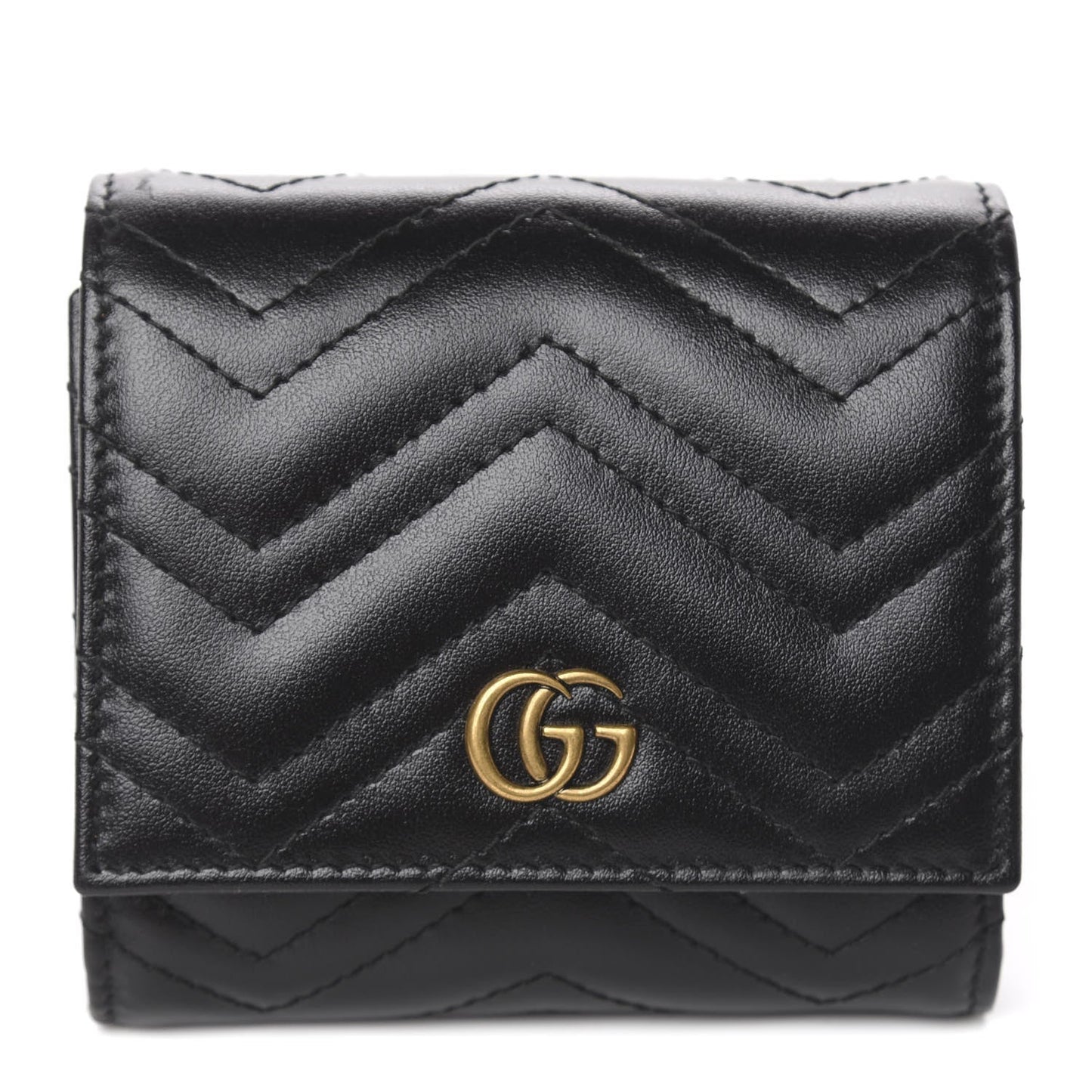 GUCCI GG MARMONT CALFSKIN LEATHER COMPACT WALLET
