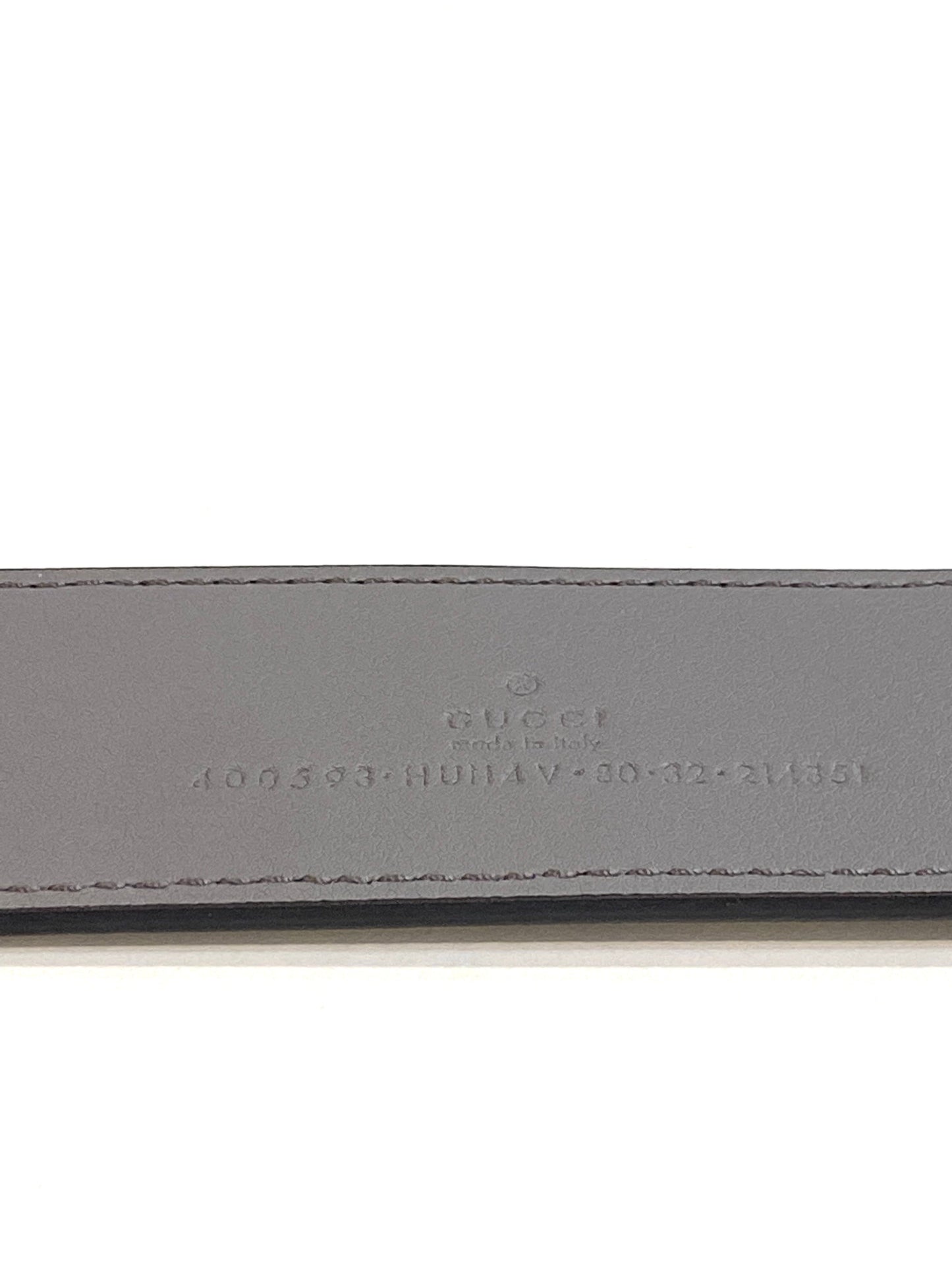 GUCCI GG SUPREME MONOGRAM PLUTONE CALFSKIN ENAMEL GG BELT