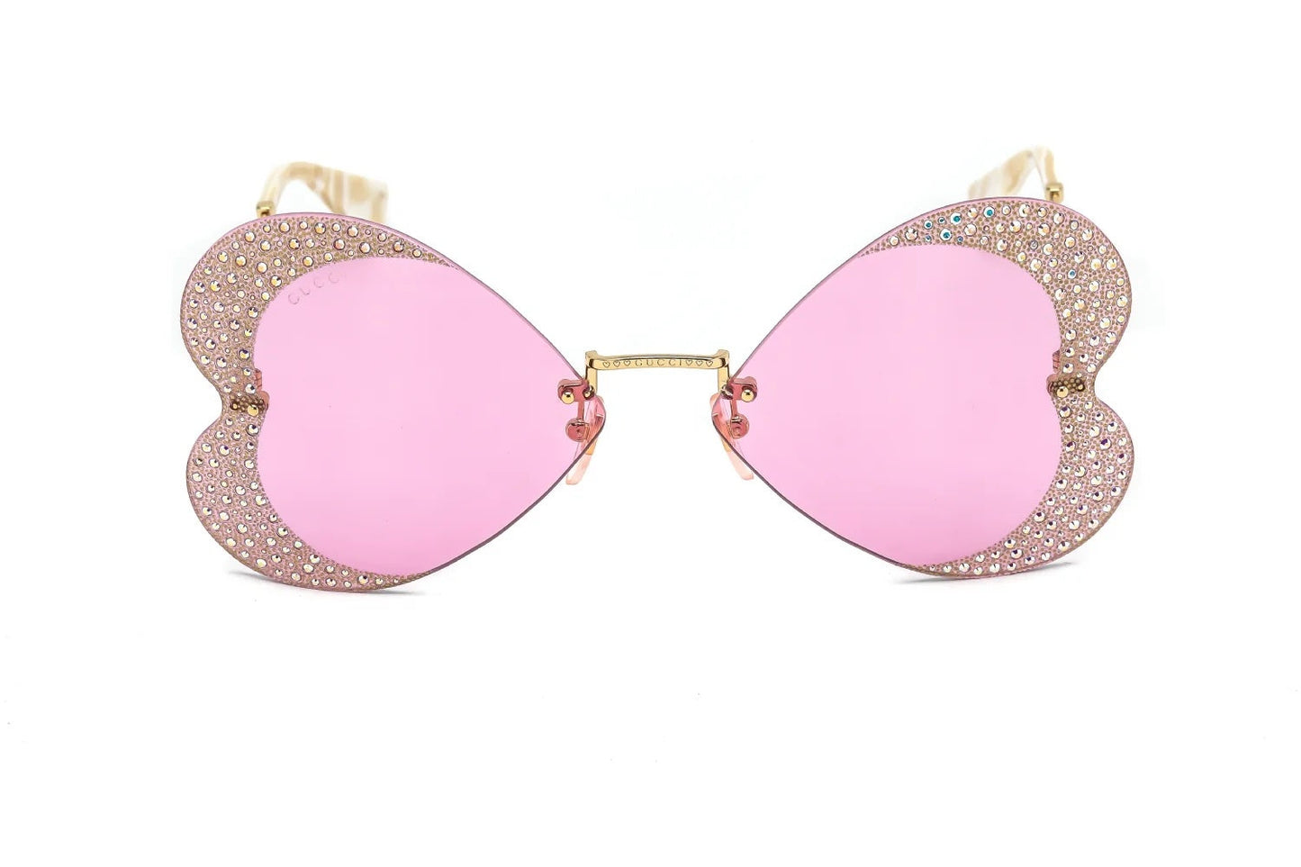 GUCCI SPECIAL EDITION CRYSTAL ENCRUSTED HEART SUNGLASSES