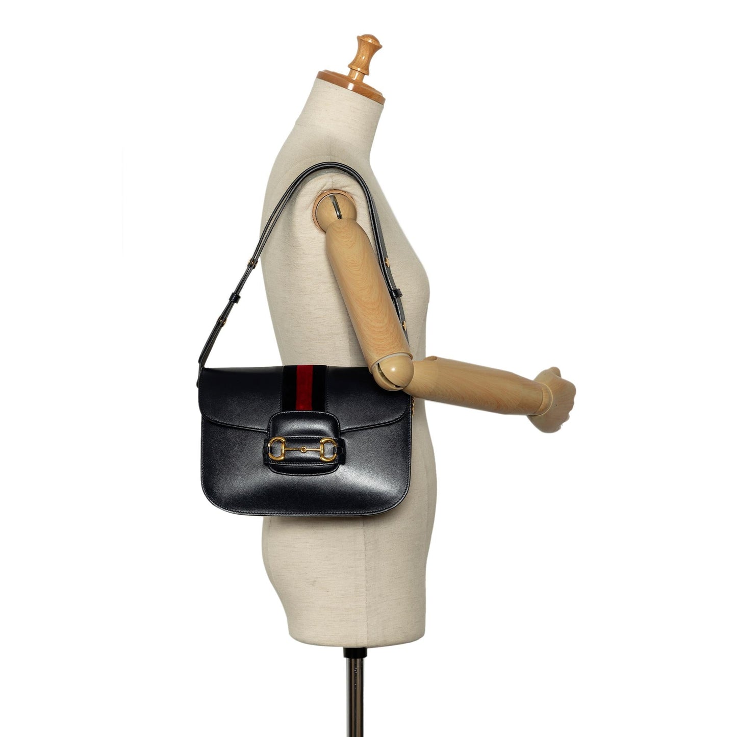 Gucci 1955 Horsebit Web Shoulder Bag (SHG-K3r9Rb)