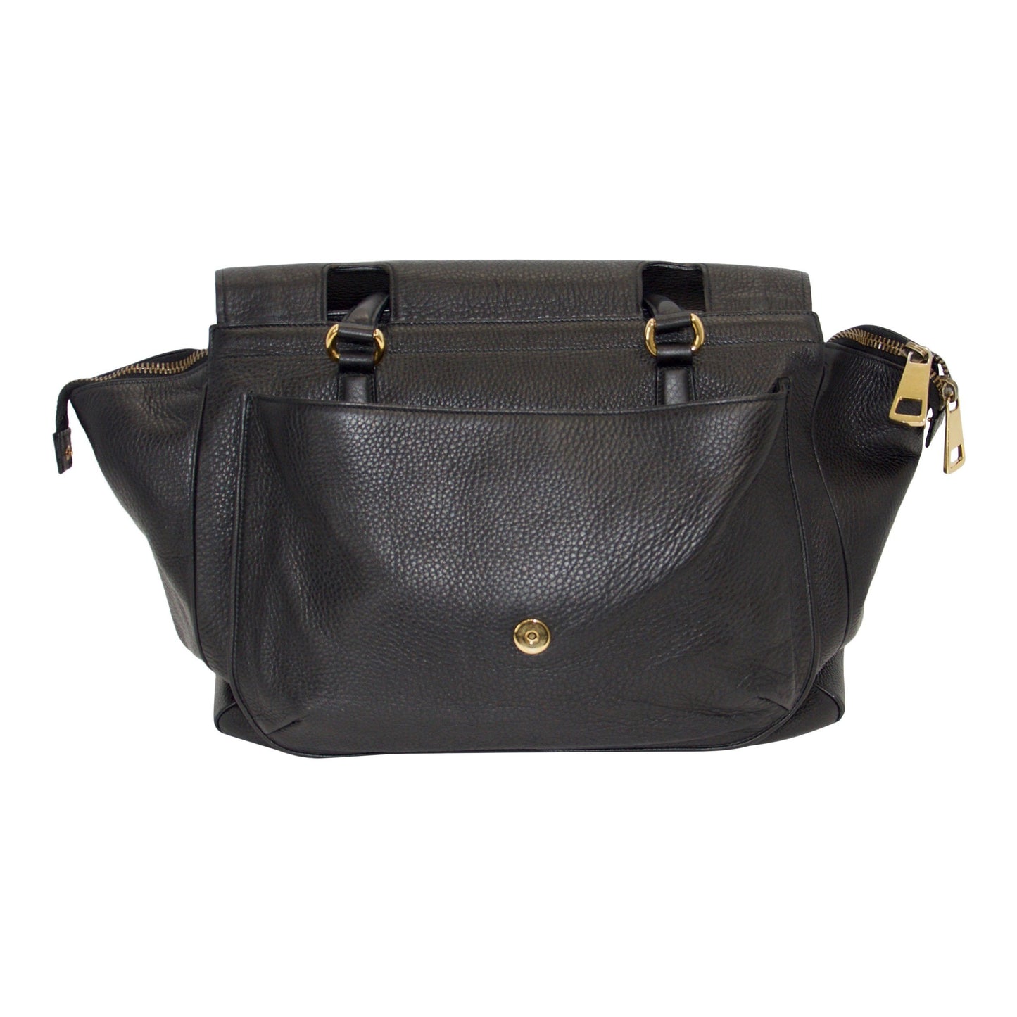 Gucci 1973 Black Leather Large Top Handle Bag