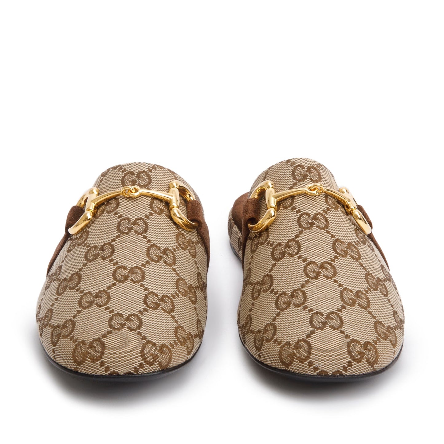 Gucci Beige GG Canvas Horsebit Mule, Size 38