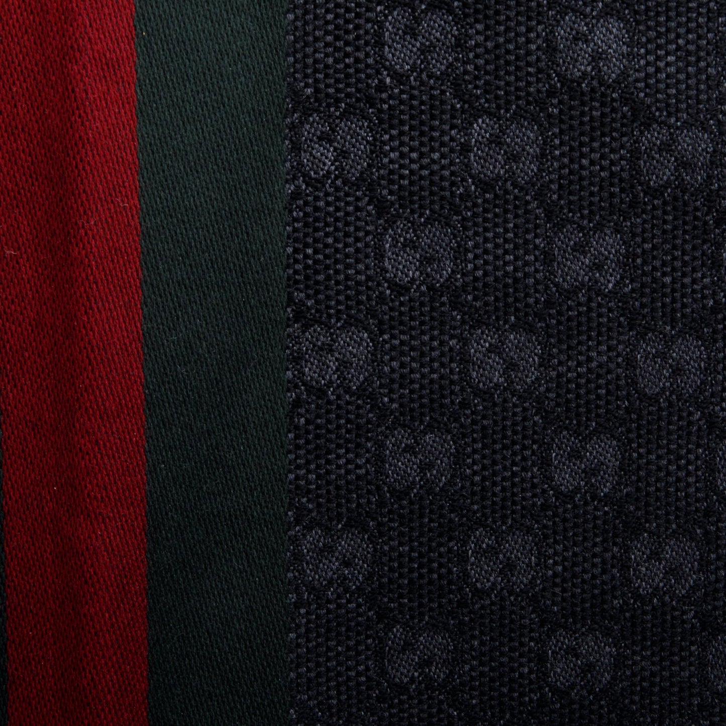 Gucci Black GG Web Jacquard Wool Silk Scarf