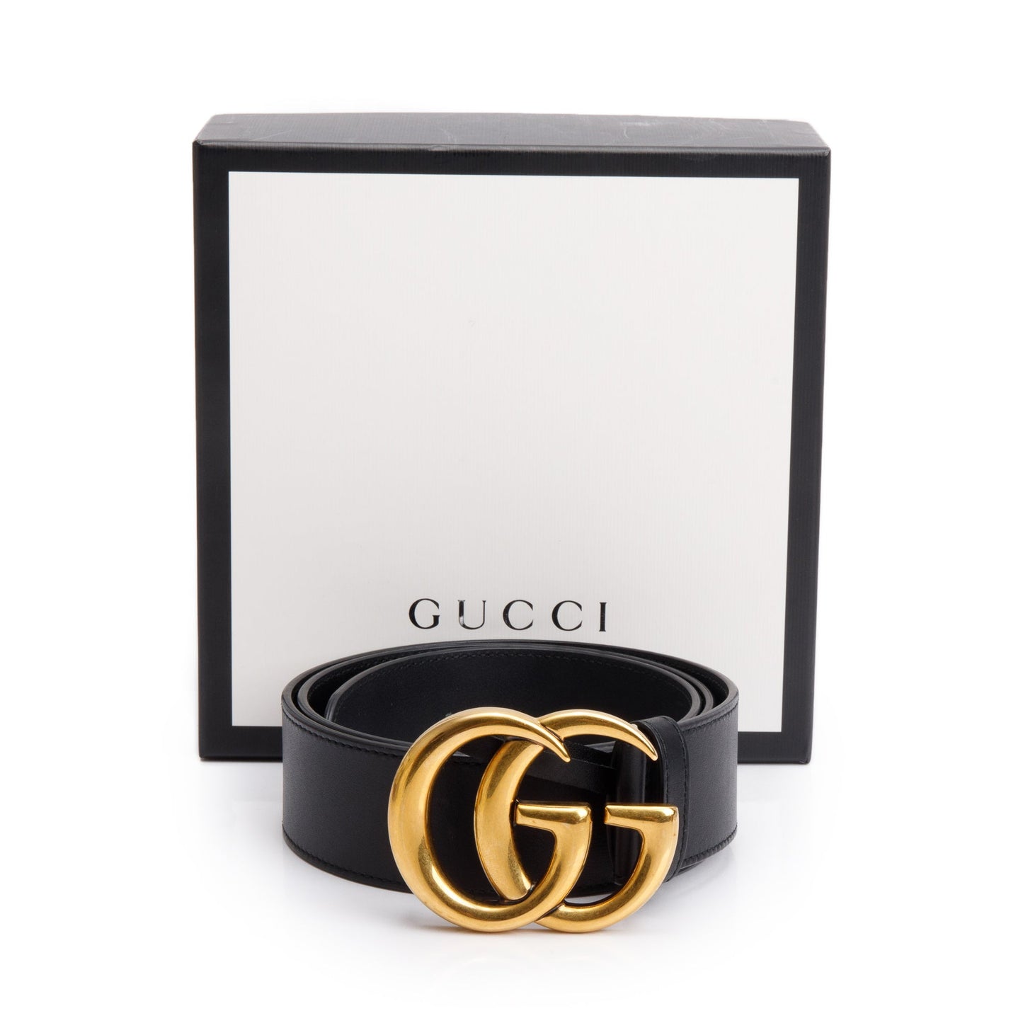 Gucci 2015 Re-Edition Black Wide Leather Belt 85 34