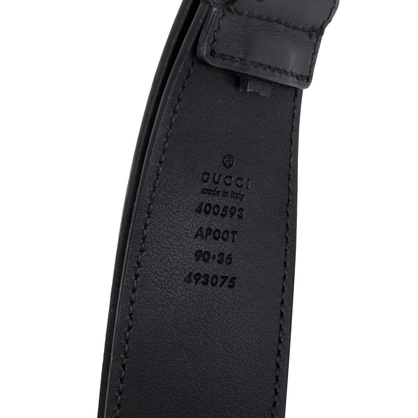 Gucci 2015 Re-Edition Black Wide Leather Belt 90 36