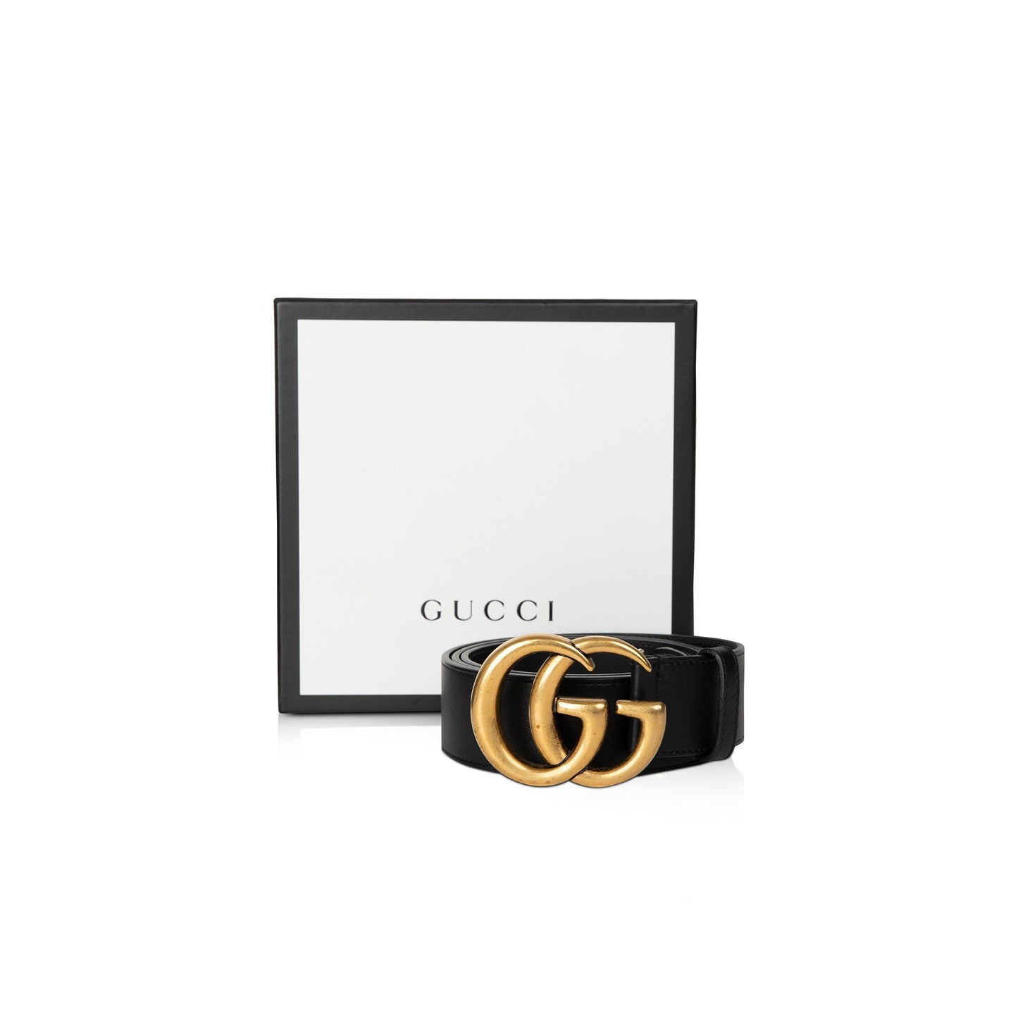 Gucci 2015 Re-edition Wide Leather Belt with Double G Buckle