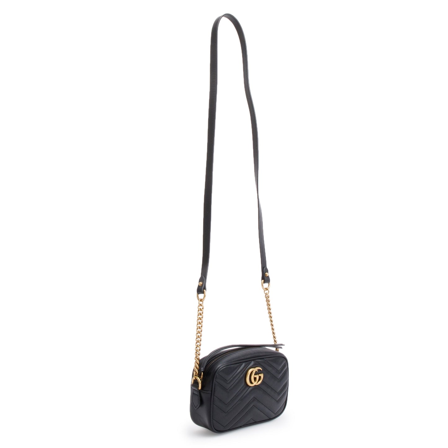 Gucci 2021 Black GG Marmont Matelasse Mini Shoulder Bag