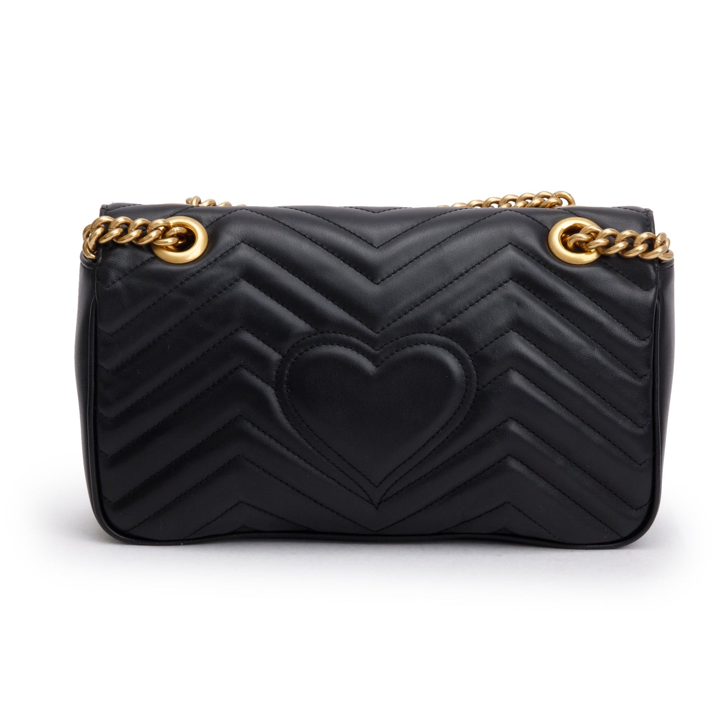 Gucci 2021 Black GG Marmont Matelasse Small Shoulder Bag