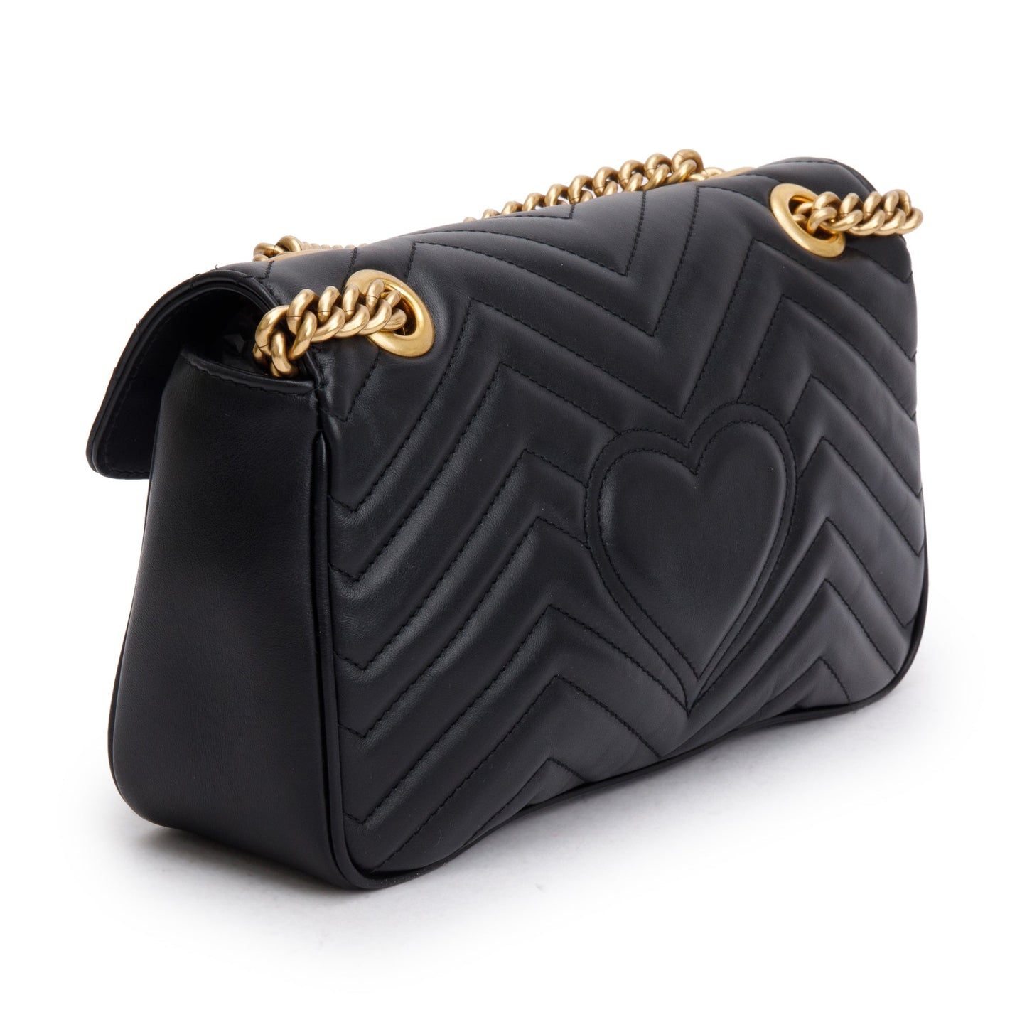 Gucci 2021 Black GG Marmont Matelasse Small Shoulder Bag