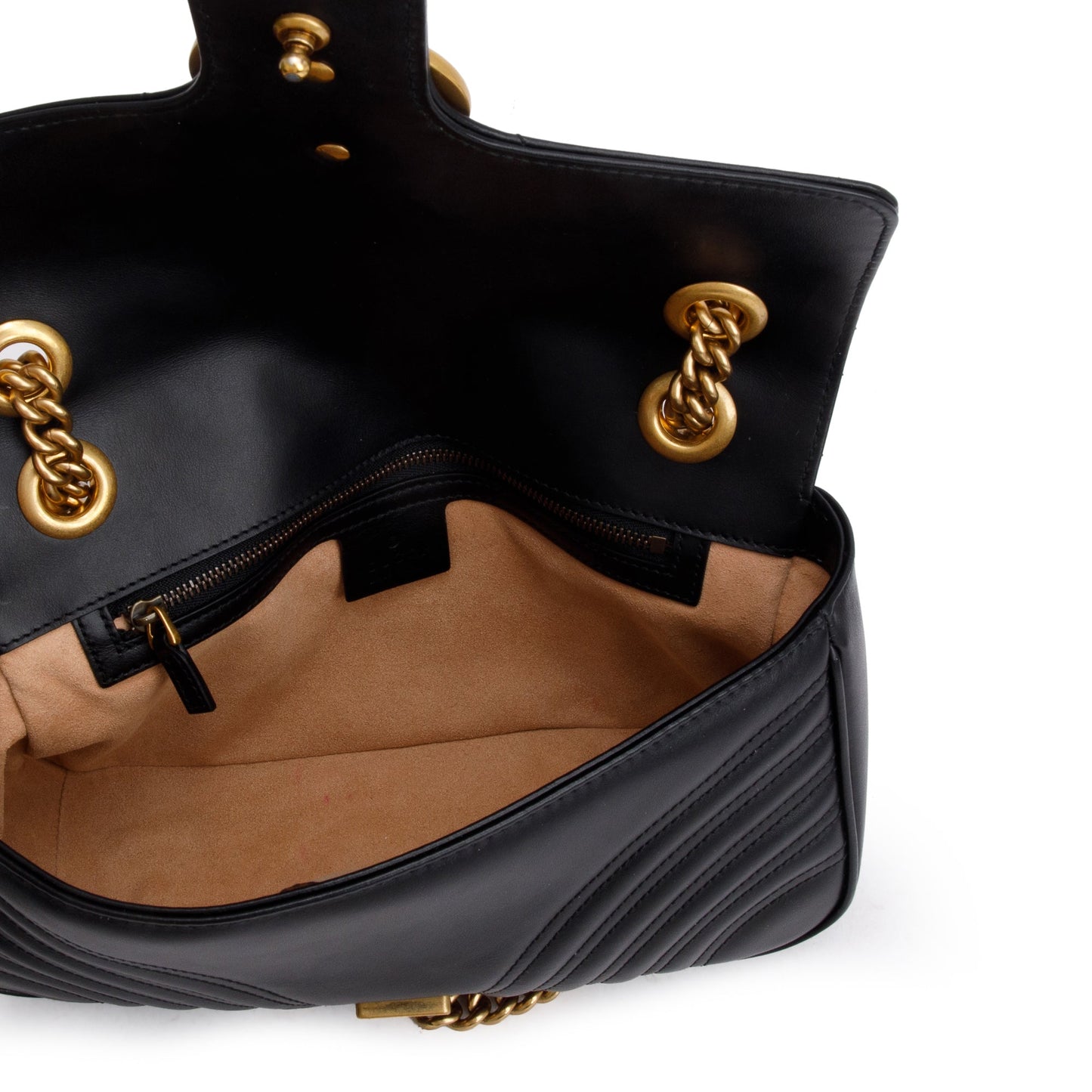 Gucci 2021 Black GG Marmont Matelasse Small Shoulder Bag