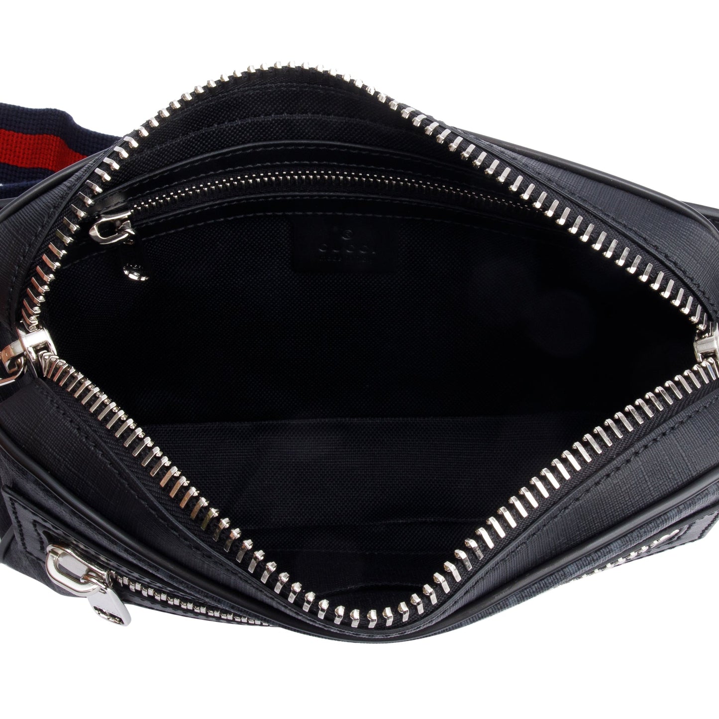 Gucci 2021 Black GG Supreme Belt Bag with Zip Pocket