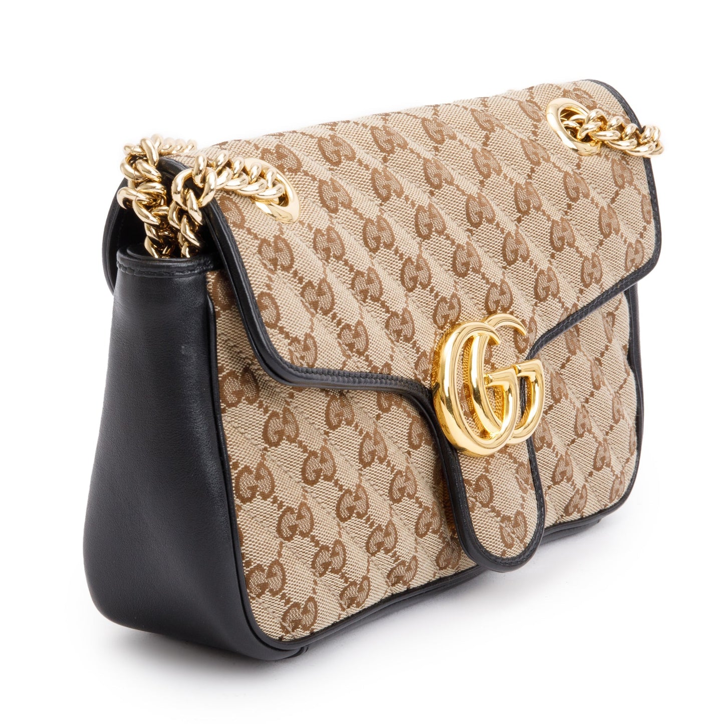 Gucci 2021 GG Canvas Marmont Small Shoulder Bag