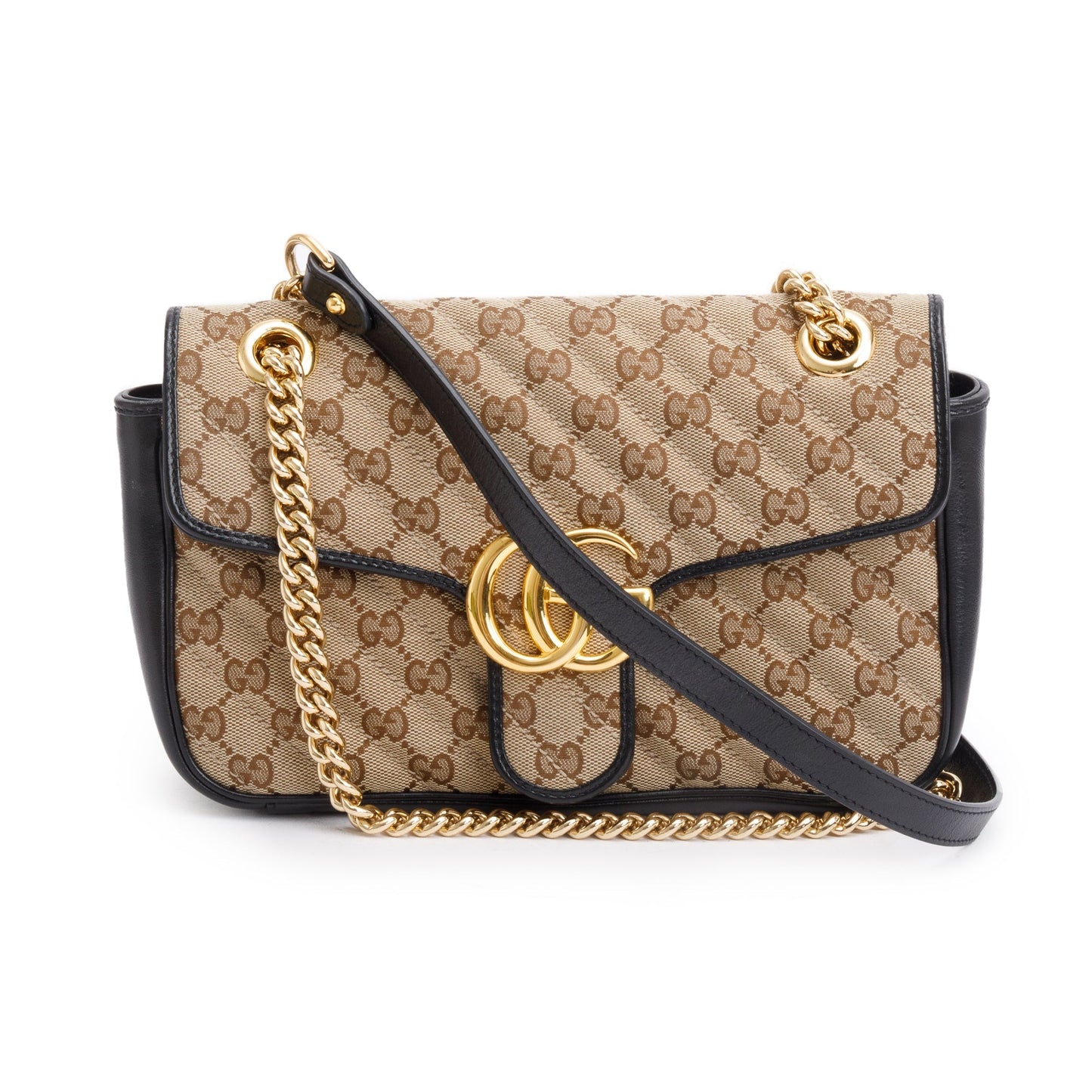 Gucci 2021 GG Canvas Marmont Small Shoulder Bag
