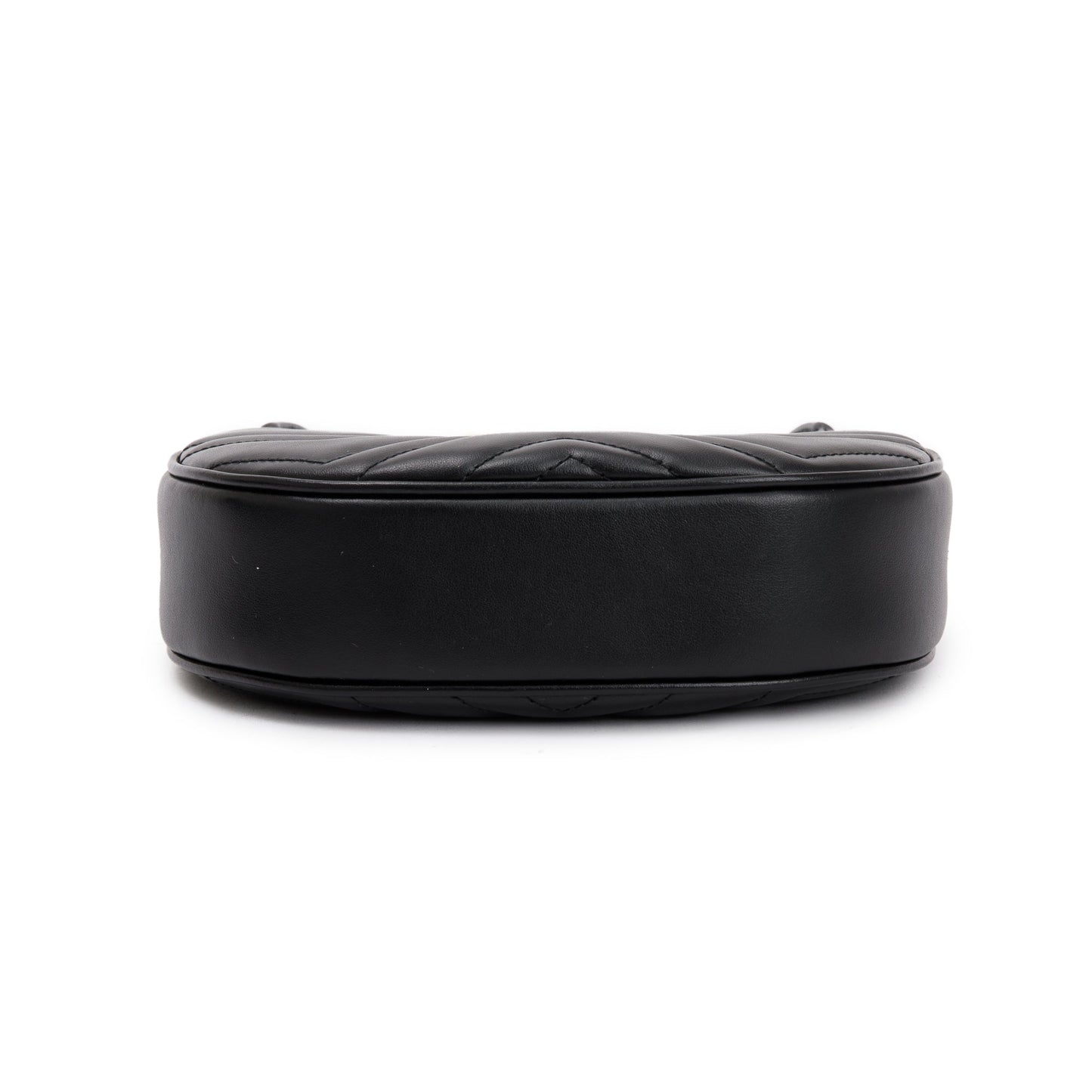 Gucci 2022 Black GG Marmont Half-Moon Shaped Mini Bag