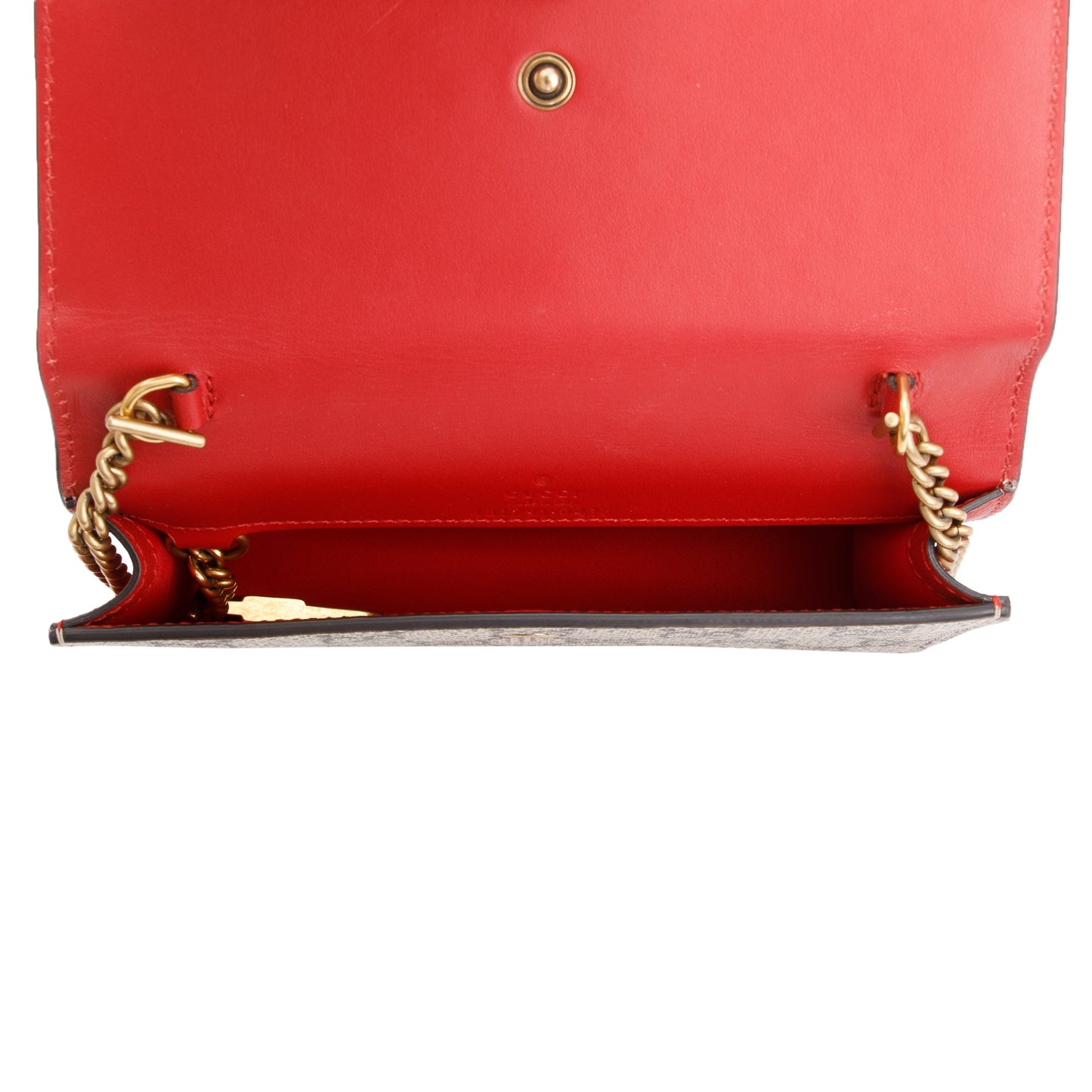 Gucci 2022 GG Supreme Cherry Mini Wallet On Chain