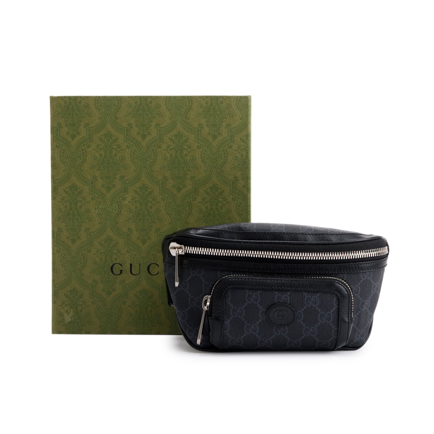 Gucci 2023 Black GG Supreme Interlocking G Belt Bag