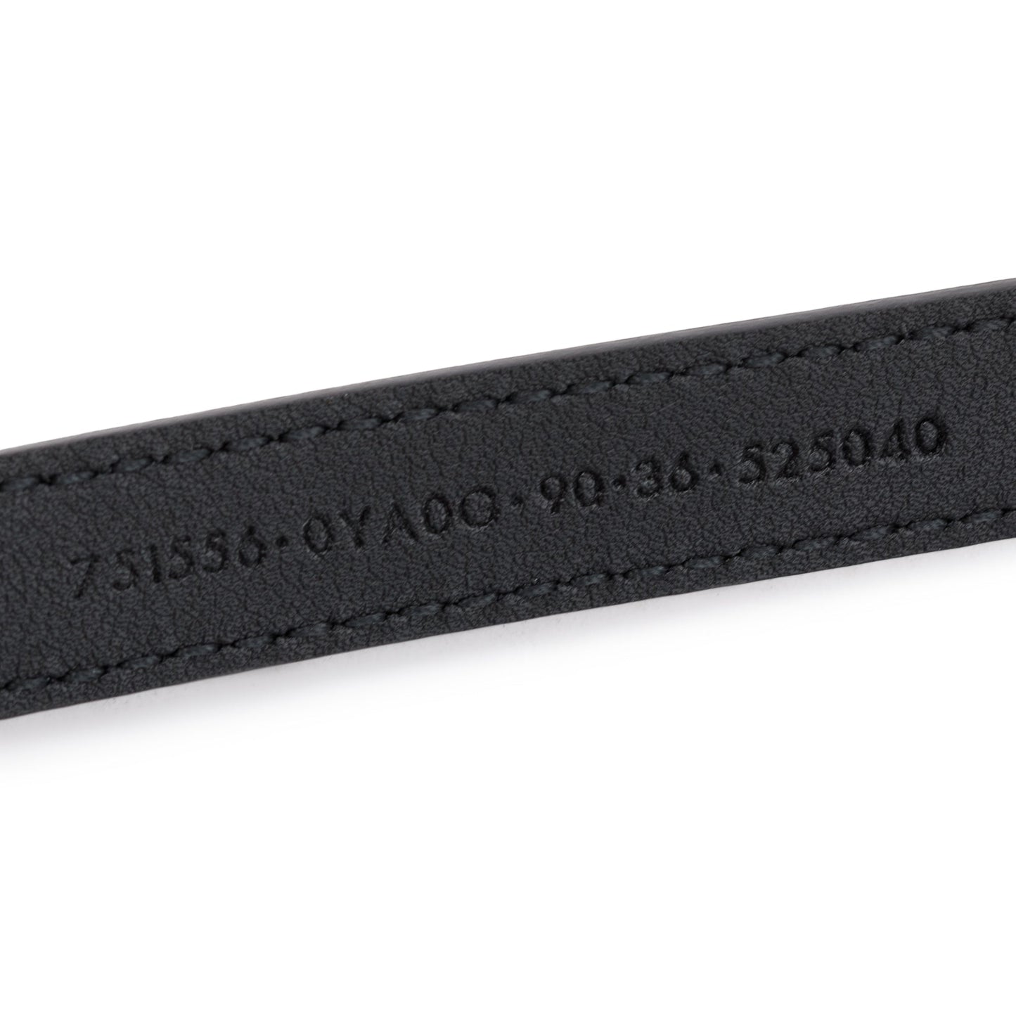 Gucci 2023 Black Leather Thin Belt with Interlocking G Buckle, 90 36