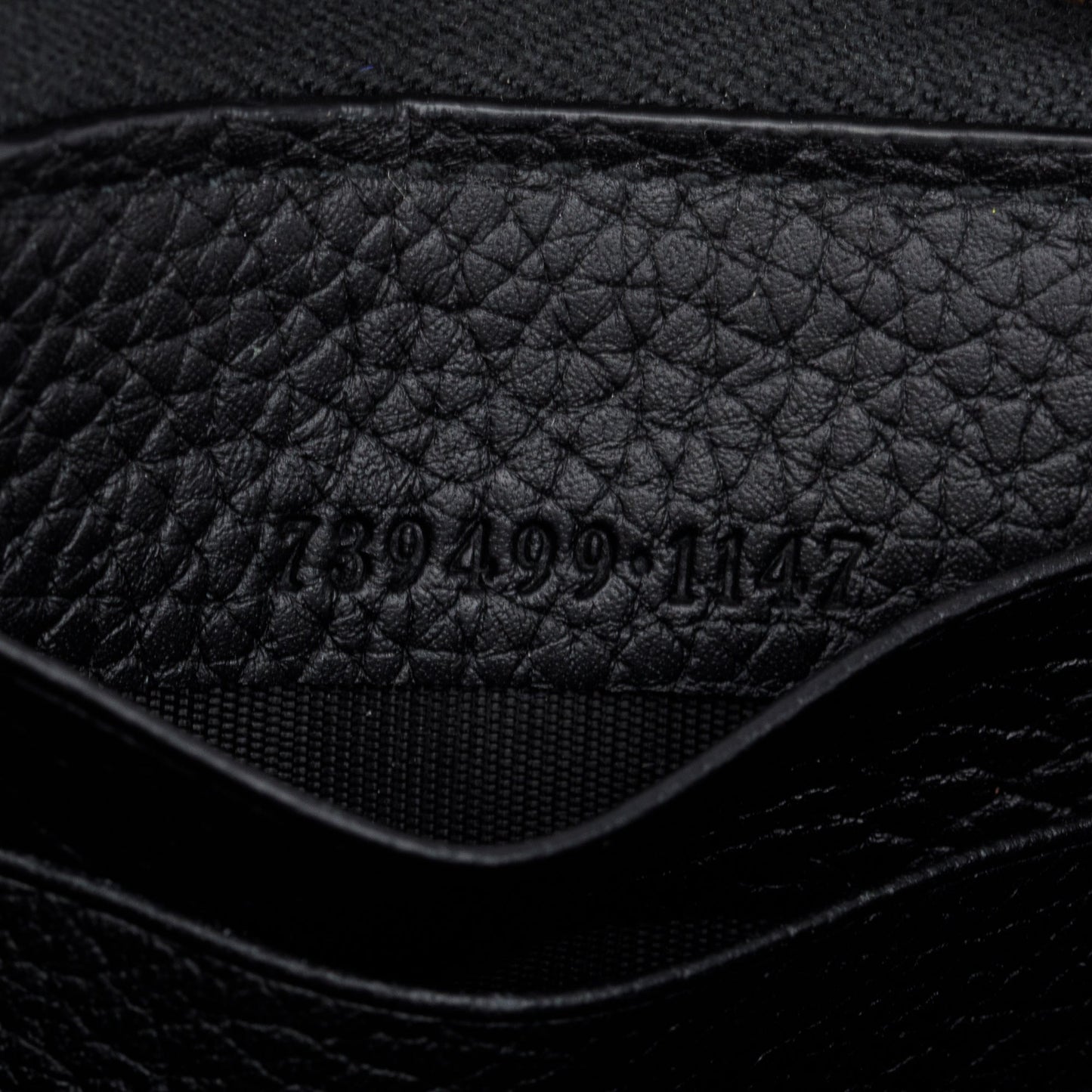 Gucci 2023 Black Leather Zip Around Wallet With Bamboo