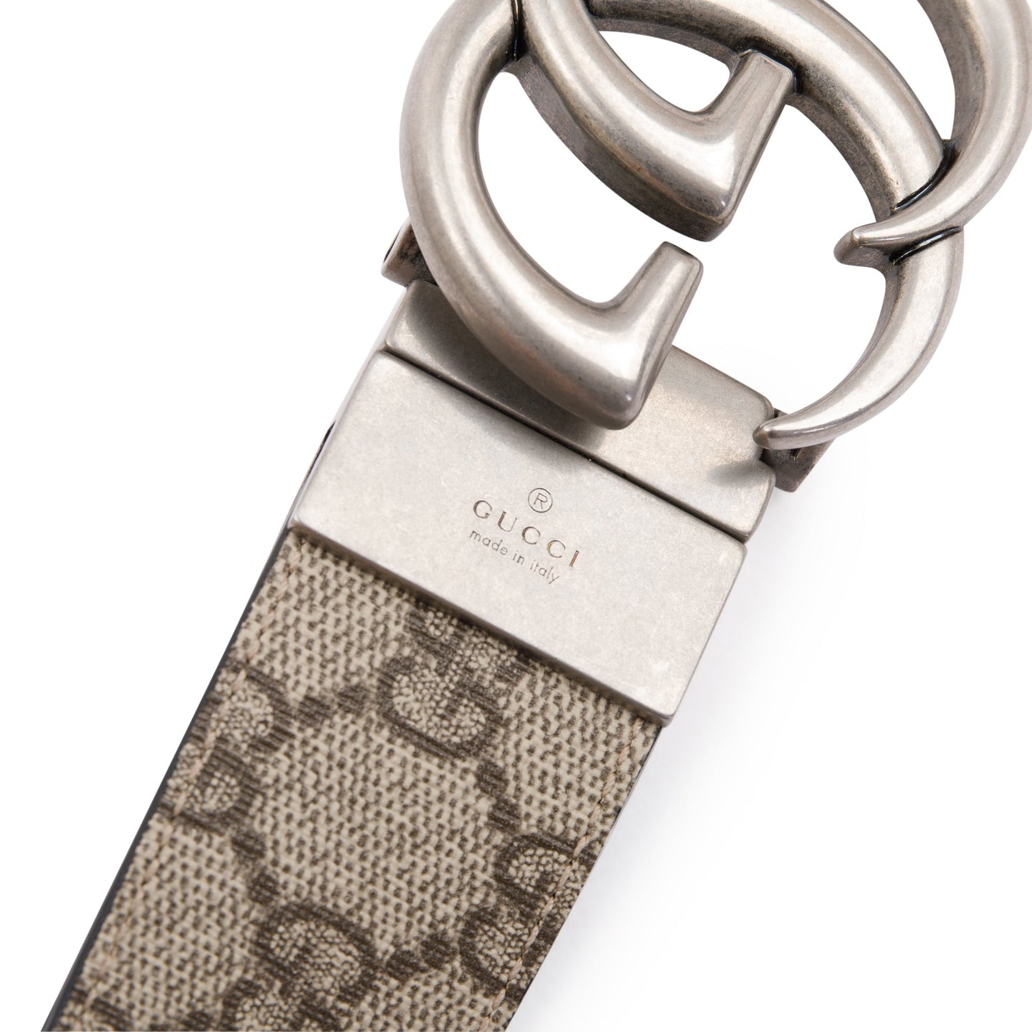 Gucci 2023 GG Supreme Canvas & Black Leather Reversible Marmont Belt