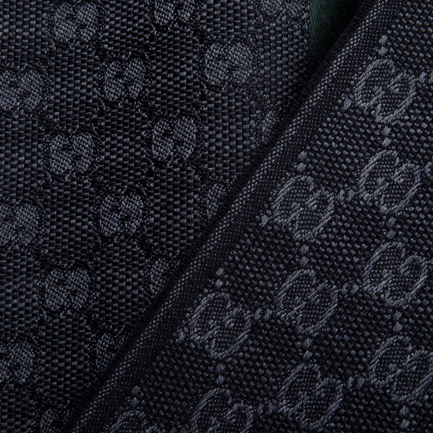 Gucci Black GG Web Jacquard Wool Silk Scarf