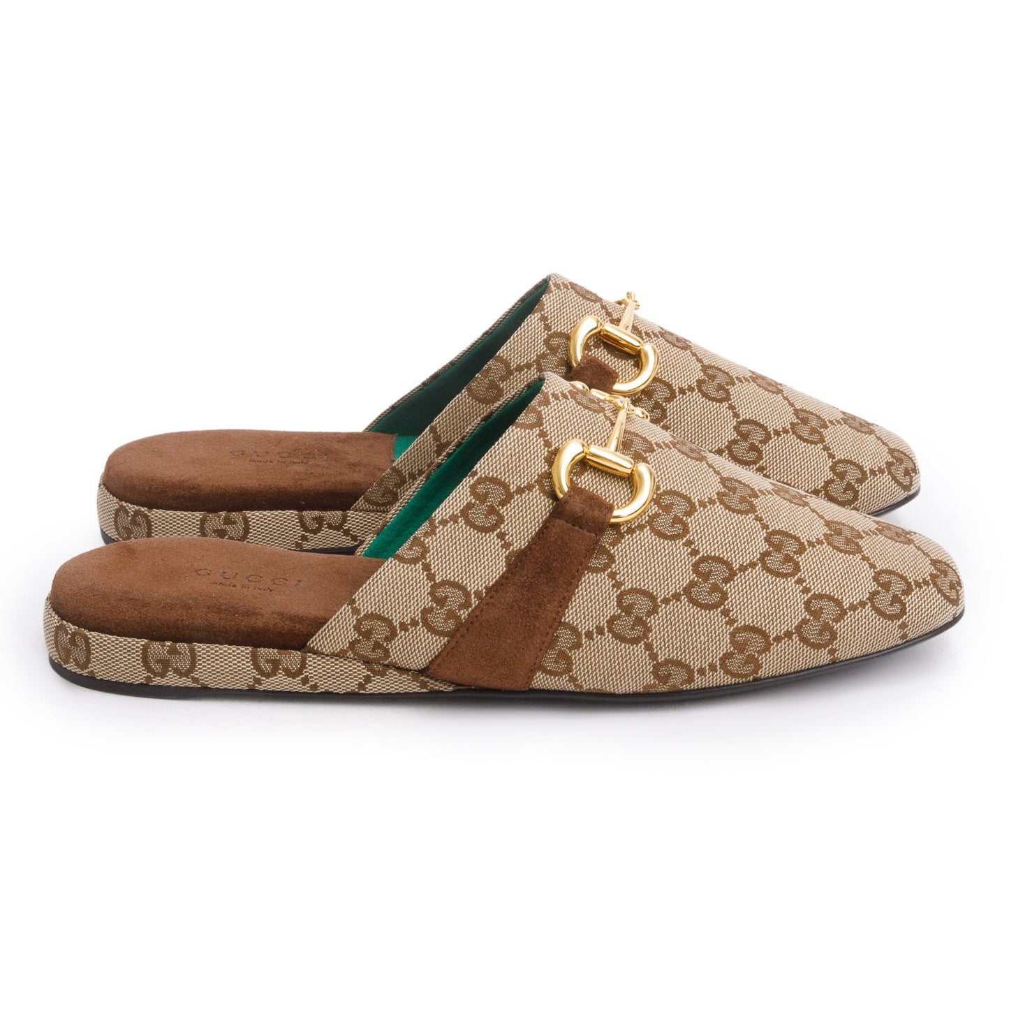 Gucci Beige GG Canvas Horsebit Mule, Size 38