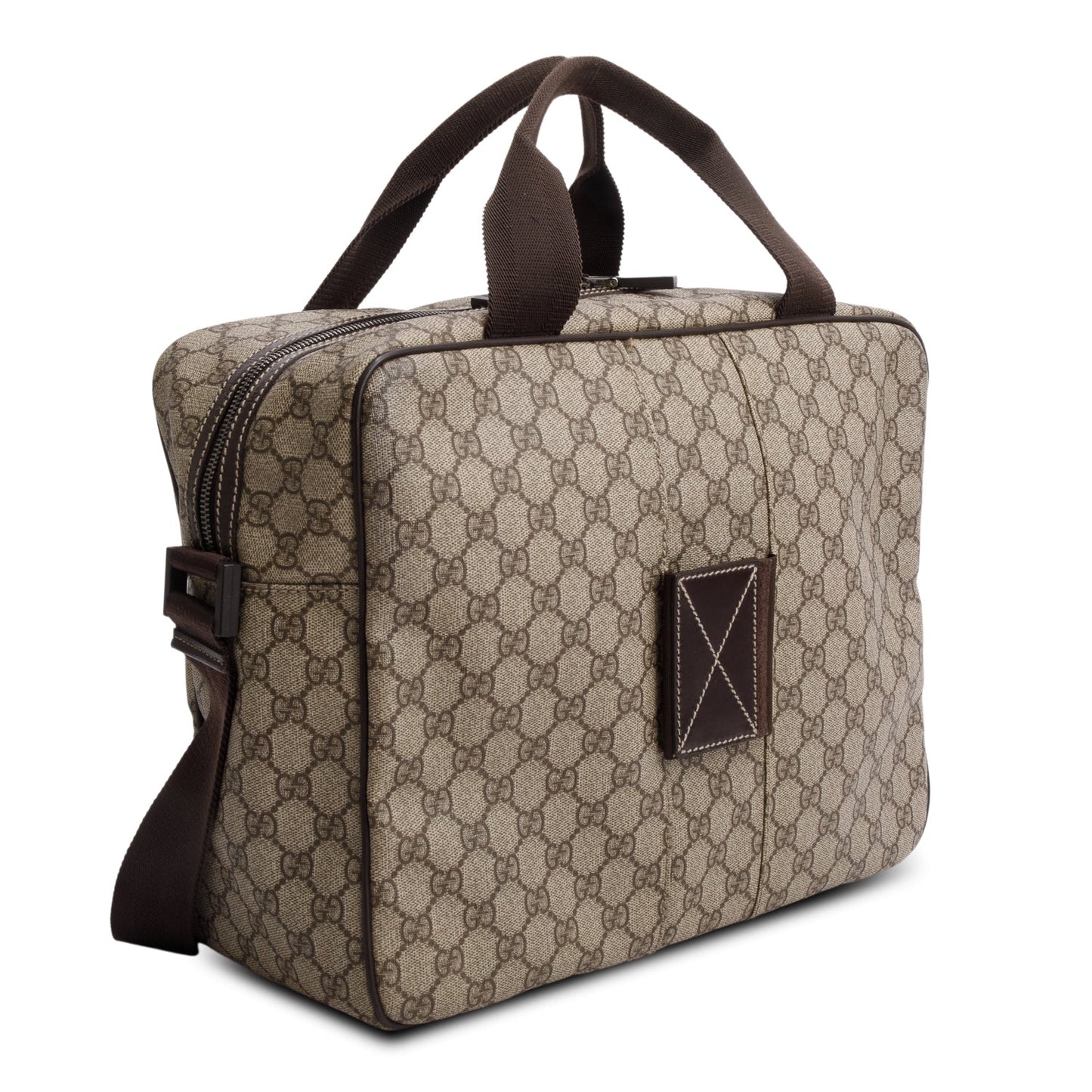 Gucci Brown GG Plus Monogram Interlocking G Briefcase