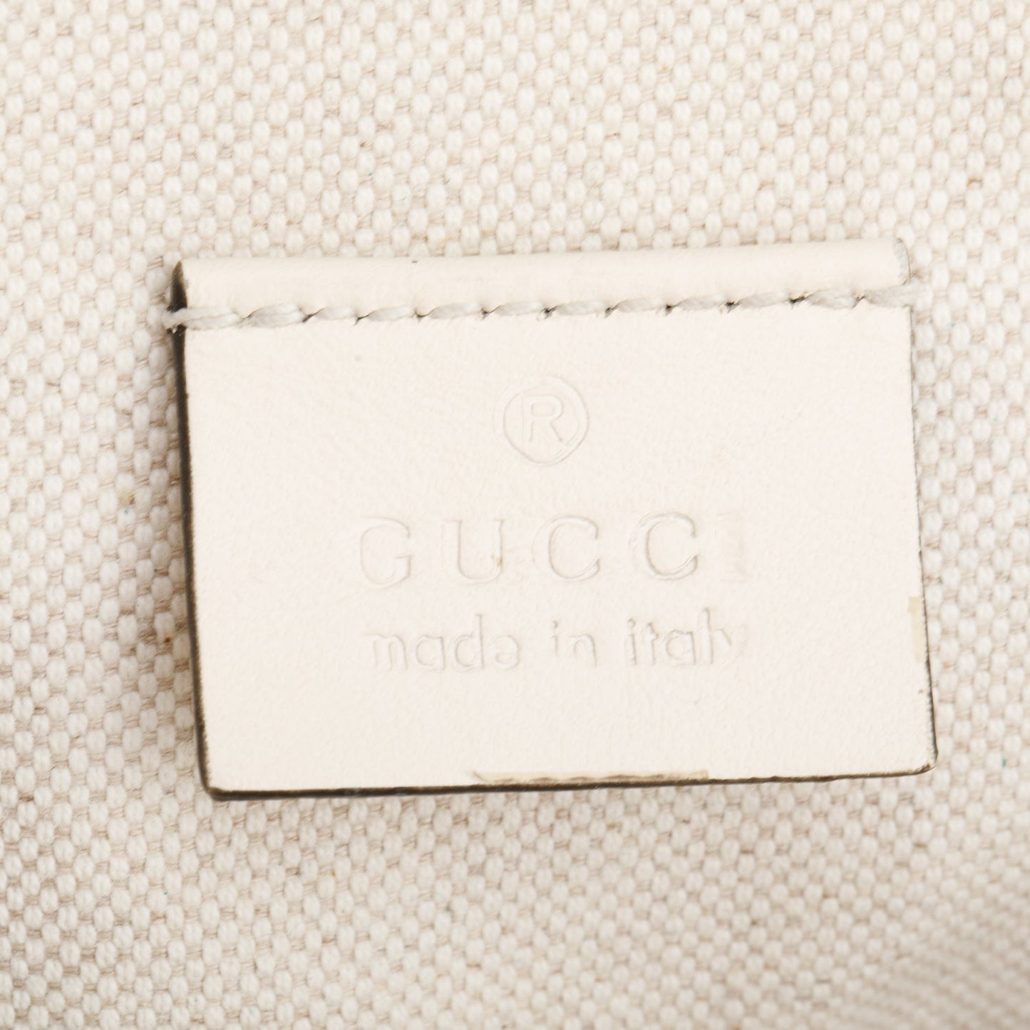 Gucci White Calfskin GG Tennis Embossed Belt Bag
