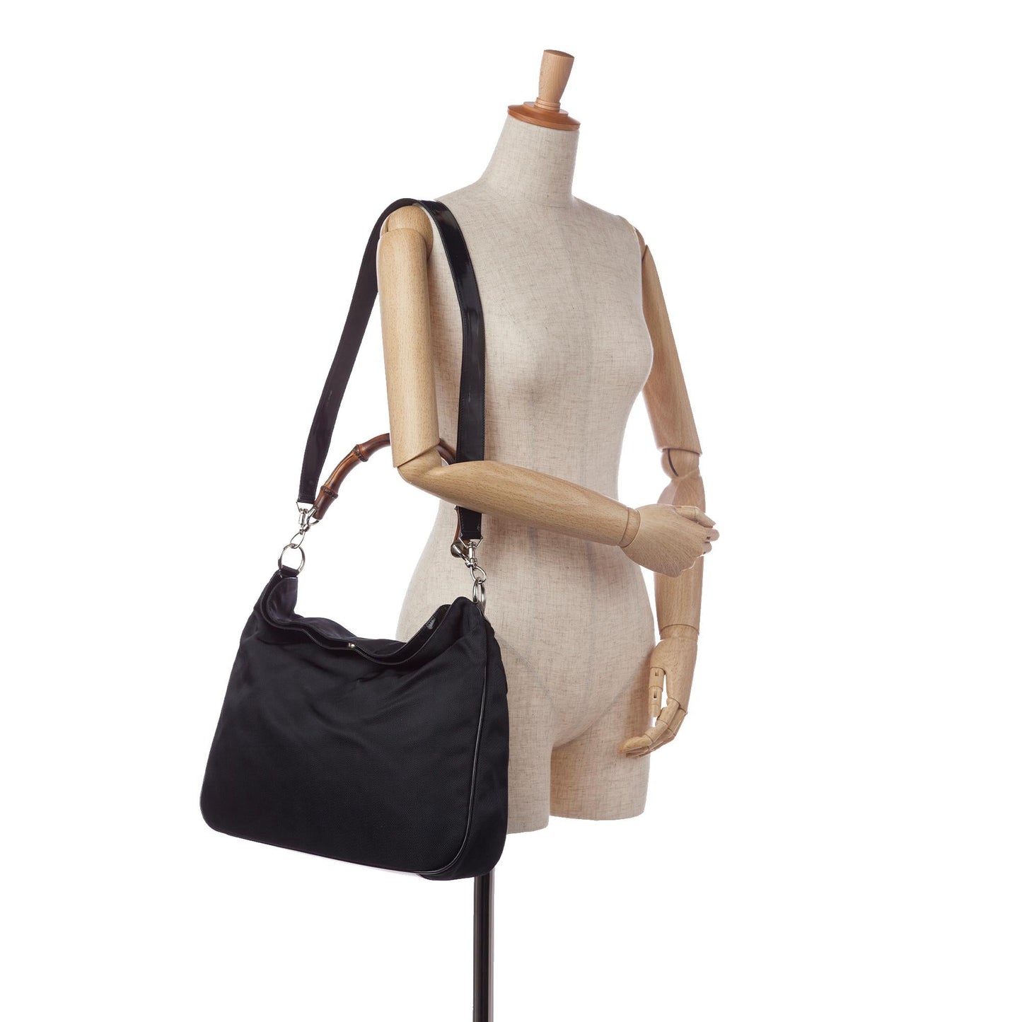 Gucci Bamboo Canvas Satchel (SHG-34897)