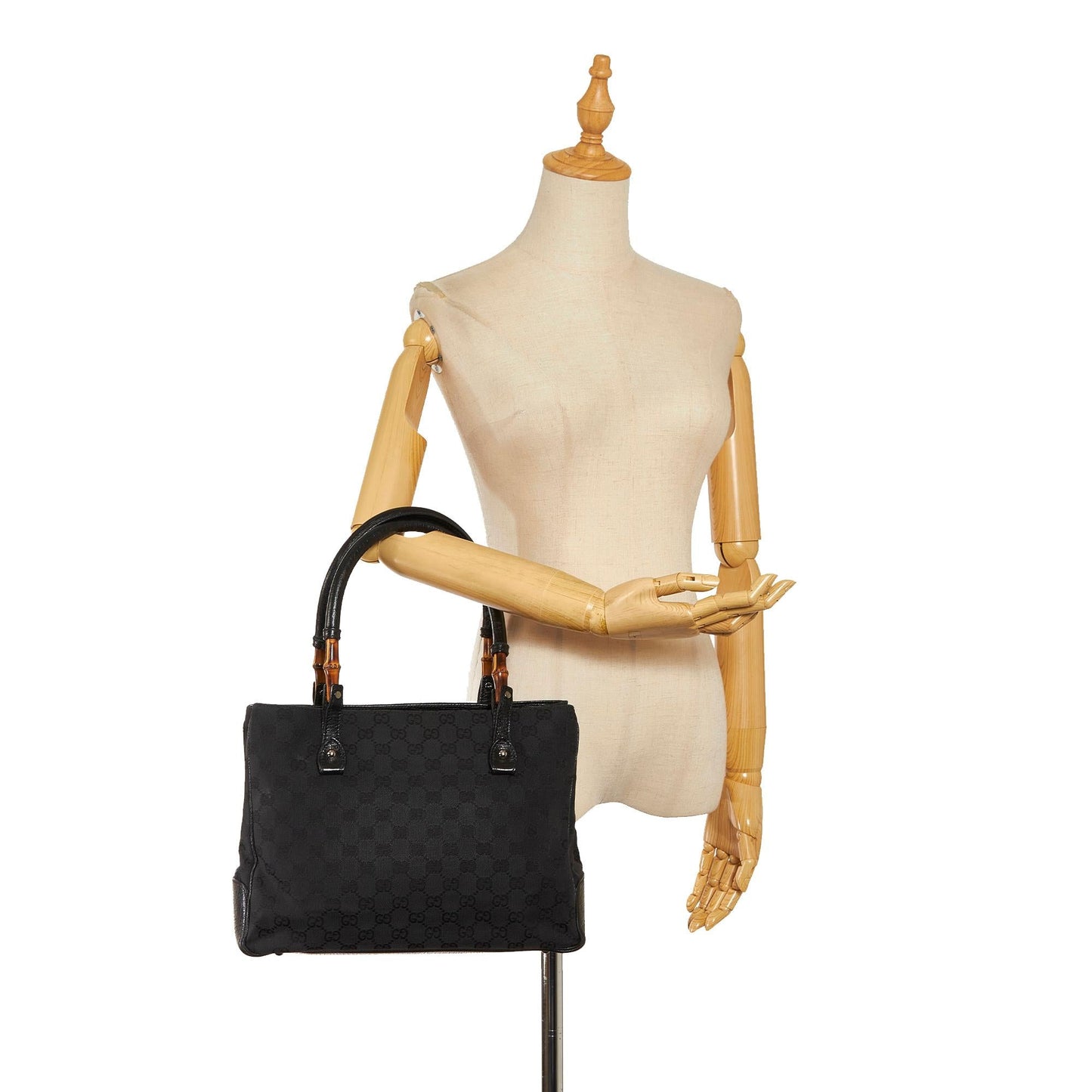 Gucci Bamboo GG Canvas Handbag (SHG-37616)