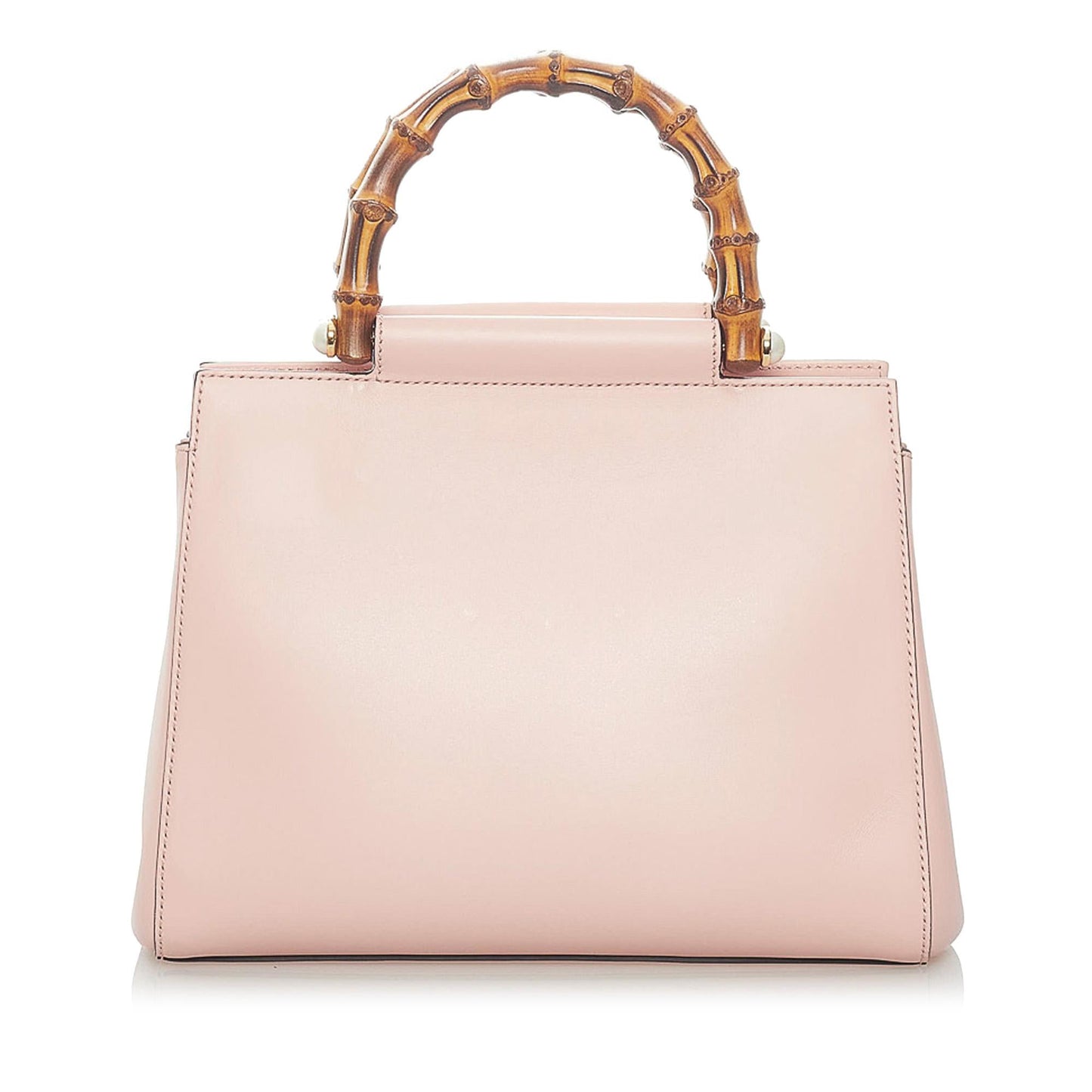 Gucci Bamboo Nymphaea Leather Satchel (SHG-32096)